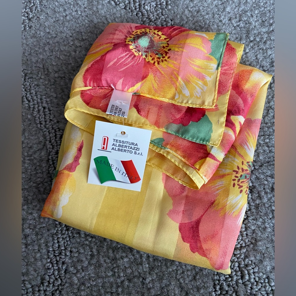 Floral Scarf - Yellow and Pink